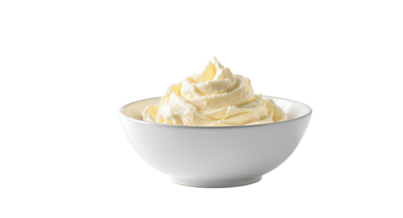 Creamy Dessert Topping in a White Bowl, Whipped Cream Texture, Food Photography, Sweet Treat, Culinary Background