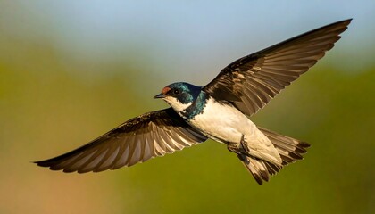 Bird in flight, vibrant colors