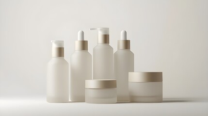 white cosmetic bottles