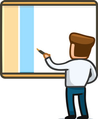 teacher with blackboard