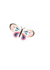 Butterfly with abstract floral pattern flat icon.ai