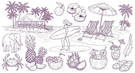 Escape to Paradise Island with swaying palms, refreshing cocktails, and endless summer vibes, perfect for vacation promotions and tropical getaways