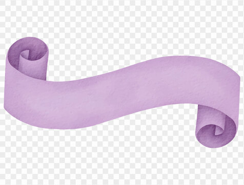 Watercolor scroll purple ribbon banner spooky gothic Vector.