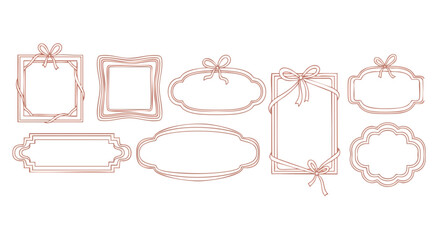 Elegant decorative frames with ribbon accents perfect for invitations, cards, and special event designs creating a charming and sophisticated touch