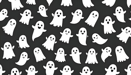 Cute ghosts in a repeating pattern