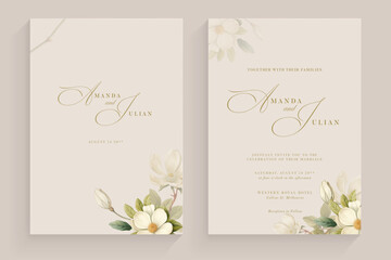 Aesthetic Wedding Invitation Template with White Flower Arrangement