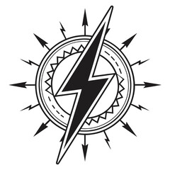 Lightning bolt silhouette vector illustration.