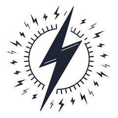 Lightning bolt silhouette vector illustration.