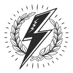 Lightning bolt silhouette vector illustration.