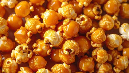 Caramel popcorn close-up