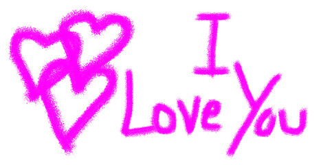 I love u doodle Hand Drawn Text on White Background for Valentine's Day Greeting Cards and Romantic Designs