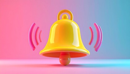 3D rendered notification bell