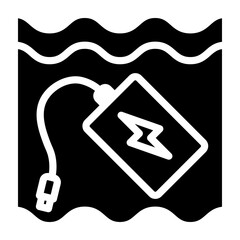 Water Resistant Power Bank Vector Glyph Icon Design