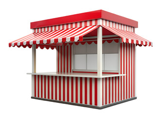 red and white fair booth png image on transparent background