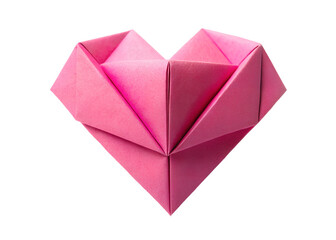 paper origami pink heart png image on transparent background
