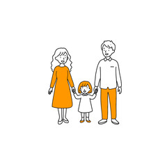 illustration of a family consisting of father  mother and children