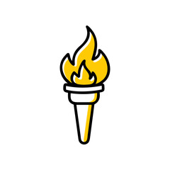 Stylized yellow torch flame 