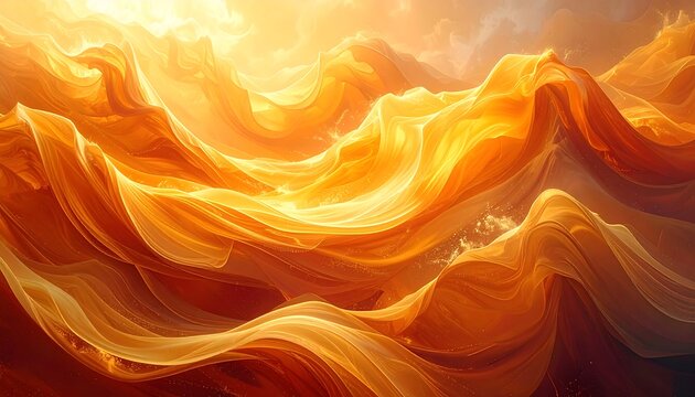 Golden flowing fabric landscape