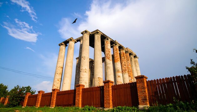Ancient ruins in a sunny landscape - Powered by Adobe
