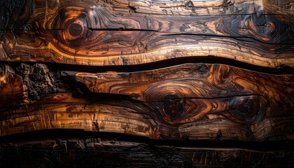 Rustic Wood Grain Texture with Knots and Dark Shadows.