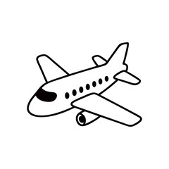 Airplane vector illustration in simple outline style perfect for children