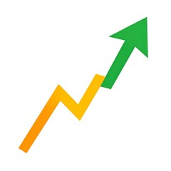 Ascending Arrow: Vibrant, Abstract Growth and Progress Illustration on White Background.