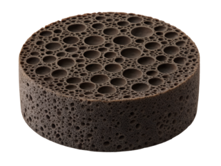 Round porous object isolated on transparent background