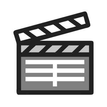Vector art of clapperboard icon representing filmmaking