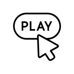 Vector art of play button with cursor for multimedia design