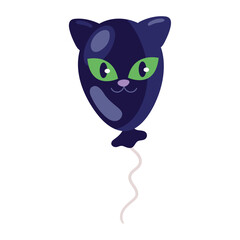 Flat Style Halloween Balloon Vector for Festive Celebrations