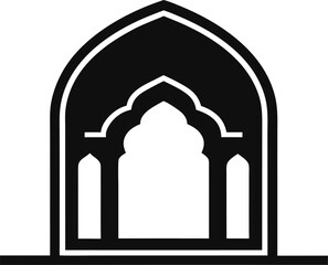 Traditional Islamic Window Arch Vector Illustration