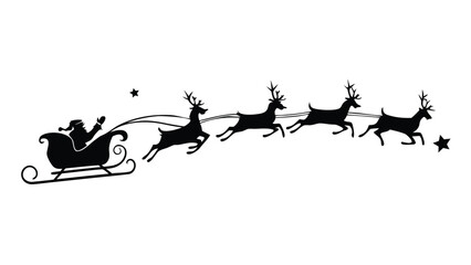 Santa sleigh and reindeer

