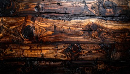 Rustic Wood Texture with Knots and Grain Dark and Warm.