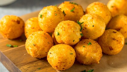 Golden fried cheese balls