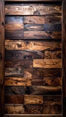 Rustic Wood Wall Panel with Varied Tones and Textures.