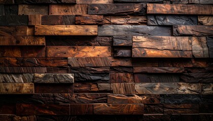 Rustic Wood Wall Texture with Rich Colors and Grain.