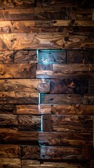 Rustic Wood Wall with Light Gaps Textured Background.