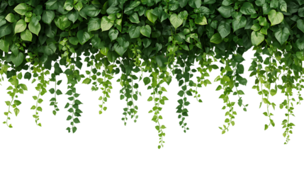 Lush tropical green vines and ivy foliage draping downward in a dense natural pattern
