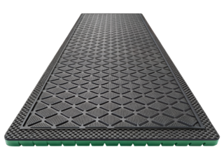 Black rubber mat isolated on transparent background studio shot