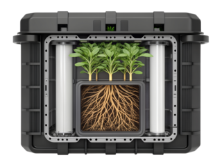 Plant growing system isolated on transparent background