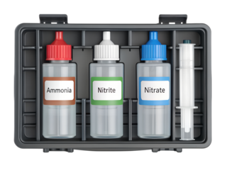 Aquarium water test kit isolated on transparent background