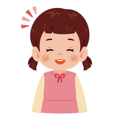笑顔の女の子の上半身イラスト／An illustration of a smiling girl's upper body