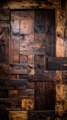 Rustic Wooden Wall Art A Textured Collage of Reclaimed Wood.