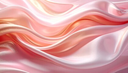 Obraz premium Abstract pink and blue flowing silk waves and satin texture create a soft, wavy pattern for a beautiful background illustration