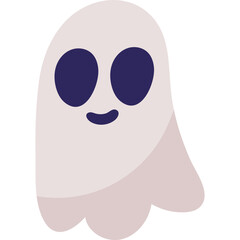 Spooky Halloween Ghost Vector in Flat Illustration Style