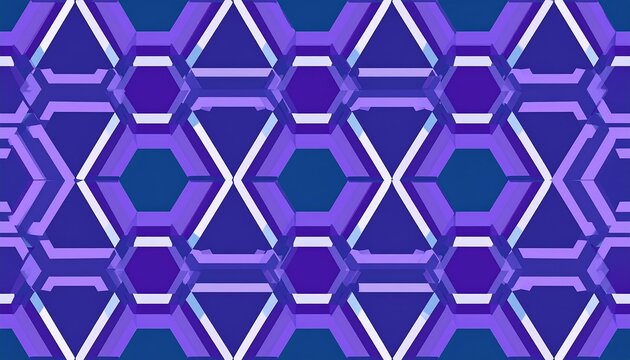 Abstract geometric pattern, purple hues, hexagonal shapes - Powered by Adobe