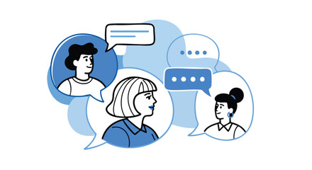 Diverse team members actively sharing ideas and collaborating through engaging conversations, fostering innovation and connection.