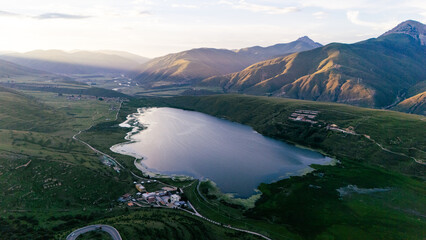 lake and mountains