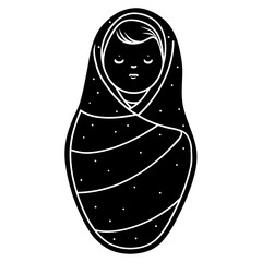 Minimalist Swaddle Blanket Icon Vector | AI Graphics Design File for Baby Care 