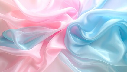 Obraz premium Flowing pink silk fabric texture with soft waves and light creating an elegant abstract background design